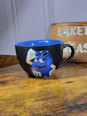 Blue M&M Character Ceramic large Mug